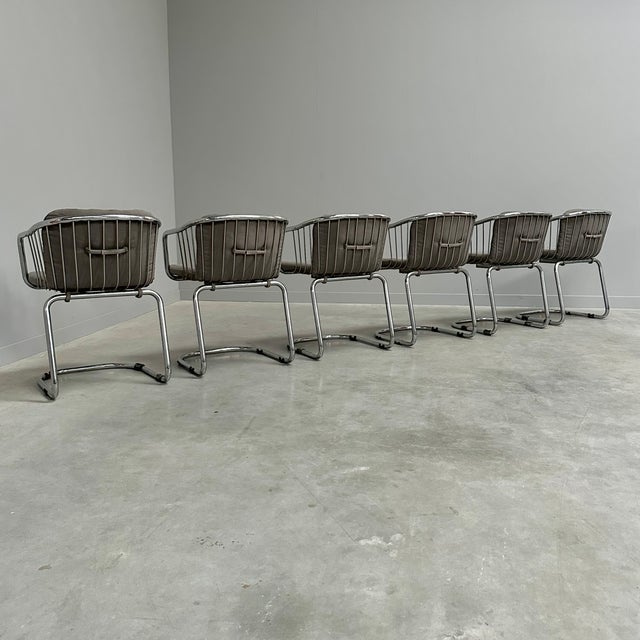 Mid-Century Modern Vintage Italian Dining Chairs by Gastone Rinaldi, 1970s, Set of 6 For Sale - Image 3 of 15