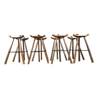 Mid-Century Modern Brutalist Bar Stools, 1960s, Set of 8 For Sale