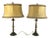 Vintage Italian Bedside Table Lamps in Bronze, 1940s, Set of 2 For Sale