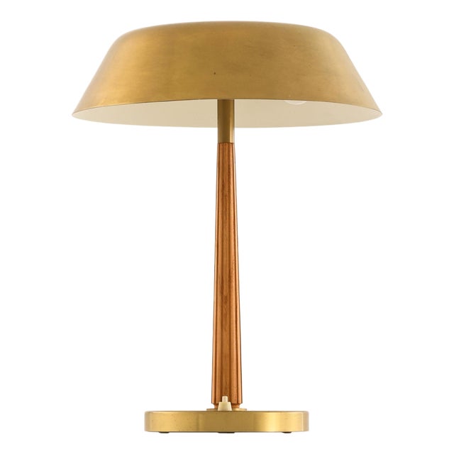 Model 15474 Table Lamp with Flared Brass Shade attributed to Harald Notini, 1950s For Sale