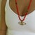Moroccan Christmas Vibe Watchful Evil Eye Pendant Red Beaded Necklace For Sale - Image 3 of 11