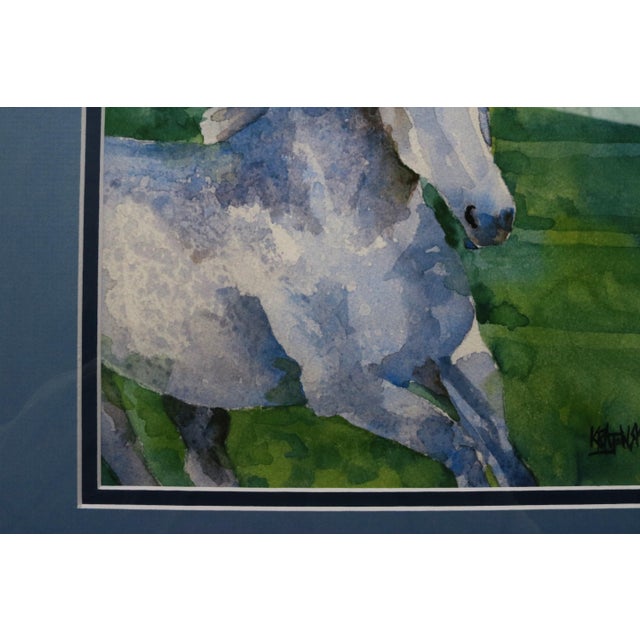 Contemporary Outsider Folk Art Dapple-Gray Horse Portrait Watercolor by Ron Krajewski For Sale - Image 3 of 8