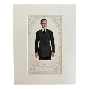 Antique Men's Print from "Collegian Custom Clothes" Catalog 1921, in 14x18 Mat, 5