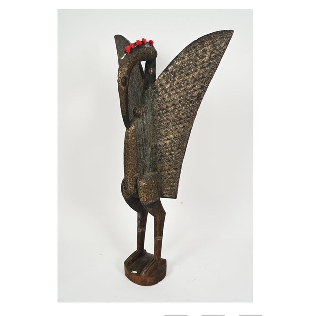 Vintage Carved Wooden West African Senufo Hornbill Bird Sculpture For Sale In New York - Image 6 of 17