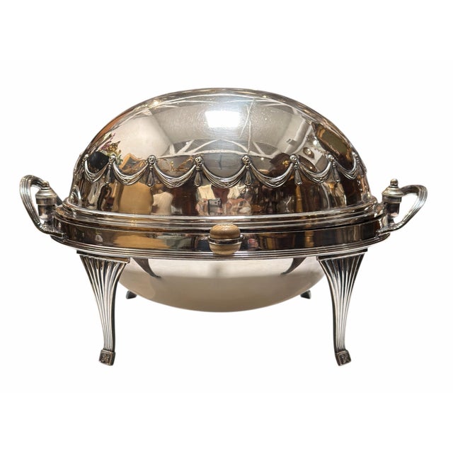 Antique Mappin & Webb Regency Silver Rotating Dome Breakfast Entre Dish For Sale In Los Angeles - Image 6 of 7