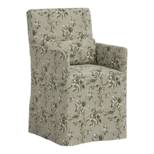 Stoffer Home x Cloth & Company Lindy Dining Arm Chair Slipcover in Michigan Bird Toile Olive