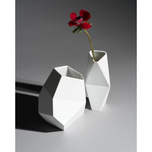 Surface Bisque Porcelain Vases by Achim Haigis for Rosenthal, 2007, Set of 2 For Sale - Image 6 of 12