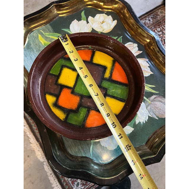 Vintage Wooden and Ceramic MCM Large Ashtray With Tile Design For Sale In Atlanta - Image 6 of 6