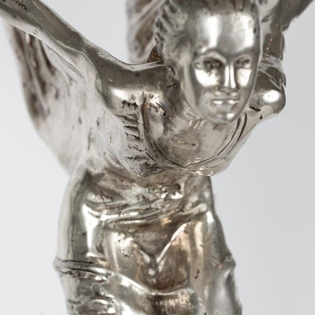 Silver 20th Century Rolls Royce Spirit of Ecstasy Statue For Sale - Image 8 of 18