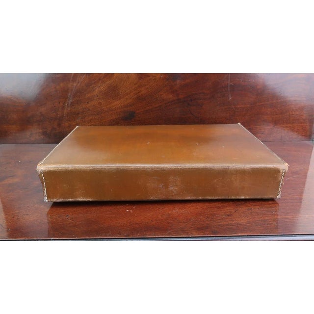 Animal Skin Vintage English Brown Leather Attache or Briefcase, 1920s For Sale - Image 7 of 13