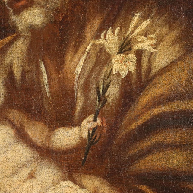 Italian Artist, St. Joseph and the Child Jesus, 1600s, Oil on Canvas For Sale - Image 6 of 10
