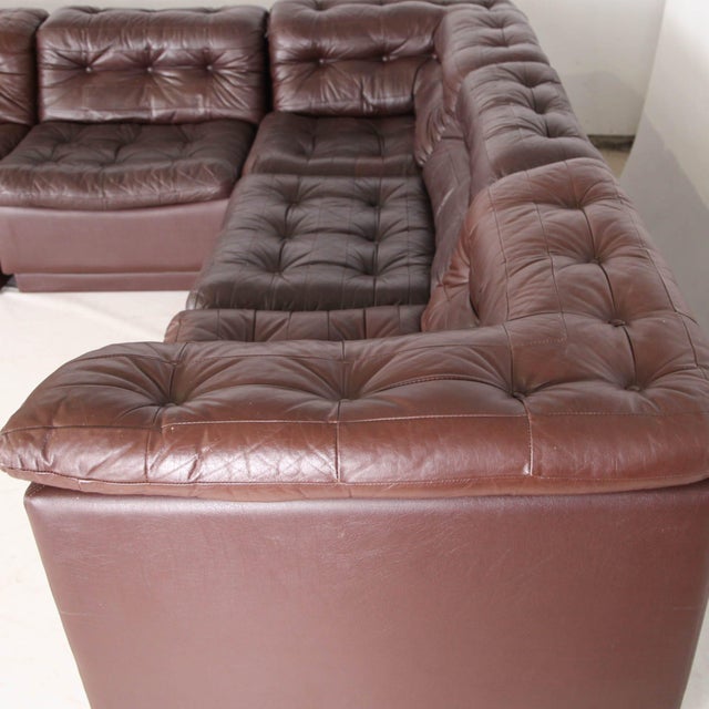 Mid-Century Modern Modular Leather Sofa from Laauser, 1970s For Sale - Image 3 of 18