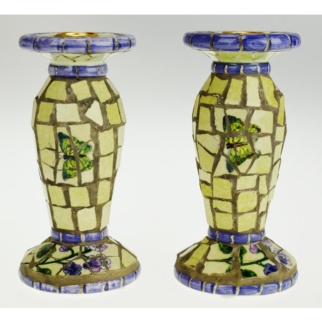 Vintage Mosaic Tile Candle Holders a Pair Chairish