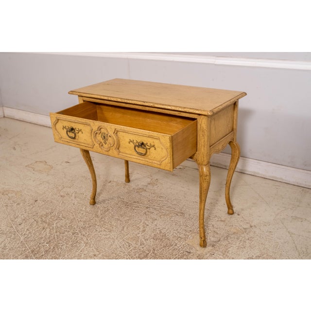 French 1970s Baker Louis XV Country French Oak Server Lowboy For Sale - Image 3 of 18