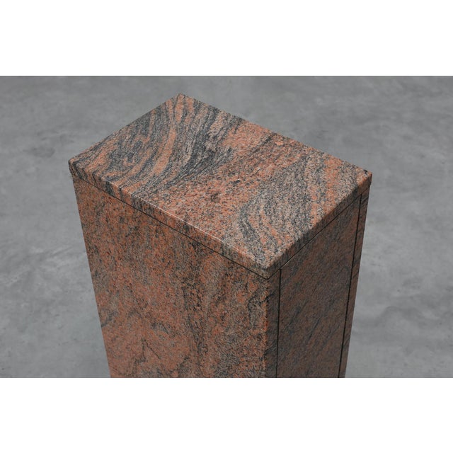 Rectangular Red Granite Pedestal, Belgium, 1920s For Sale - Image 6 of 14