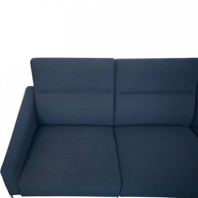 3303 Three-Seater Airport Sofa in Blue Fabric by Arne Jacobsen, 1980s For Sale - Image 4 of 18