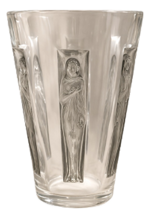 White Glass Six Figurines Vase from René Lalique, 1912