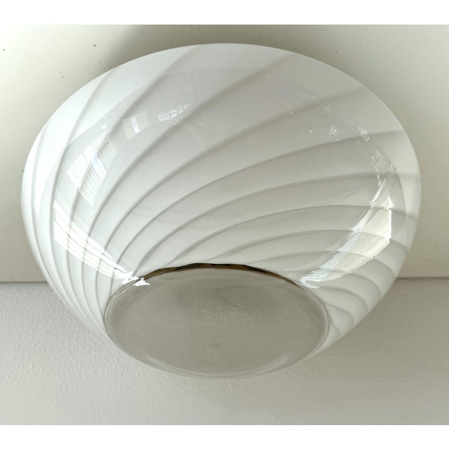 1970s Mid-Century Modern Italian Magic Eye Murano Glass Flush Mount by Venini, 1970s For Sale - Image 5 of 18