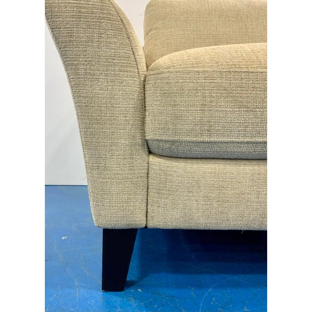 Modern Light Beige Modern Chenille Chair and Ottoman Set For Sale - Image 3 of 8
