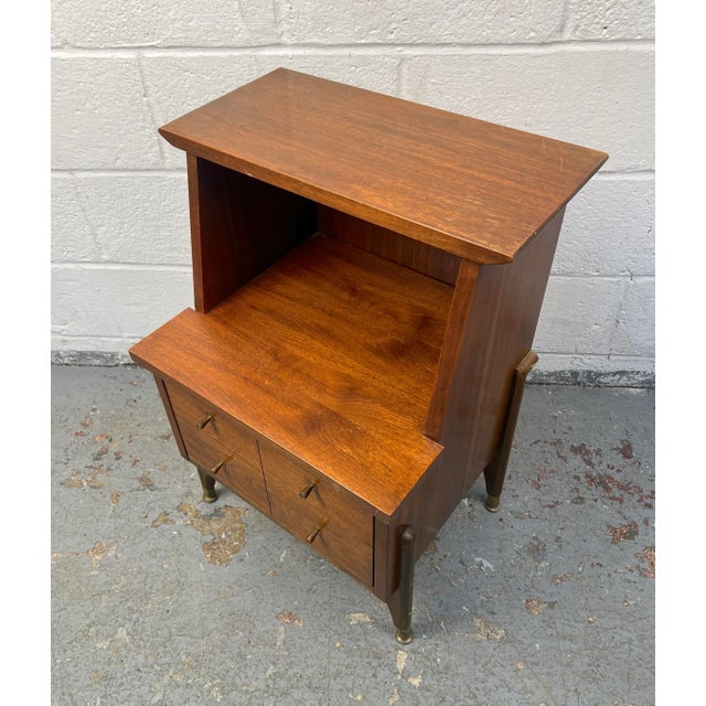 Mid-Century Modern Two-Tiered Nightstand For Sale - Image 4 of 12