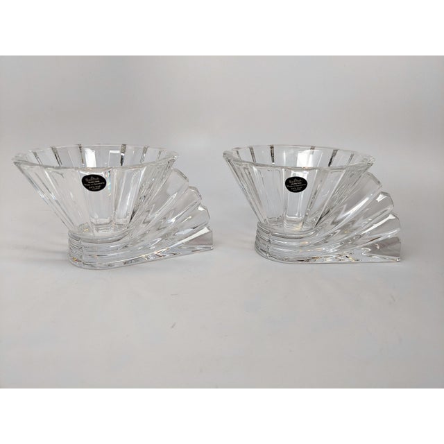 1990s Rosenthal Studio Linie Fluted Crystal Votive Candle Holders, Made in Germany a Pair