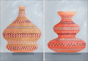 2024, Figurative Still Life Painting Diptych
