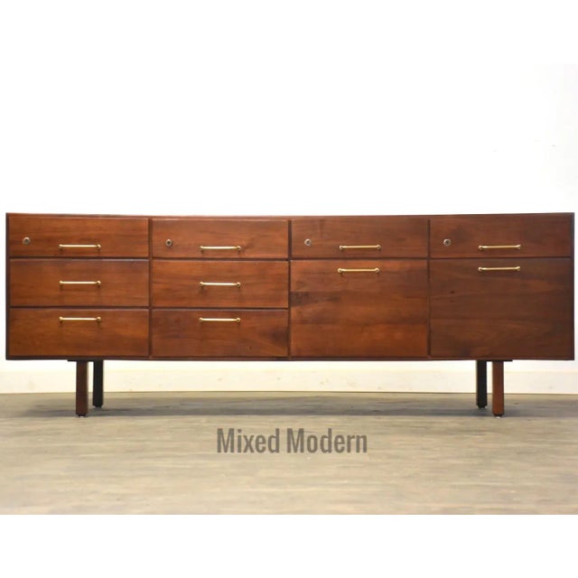 Jens Risom Walnut Dresser Credenza For Sale - Image 11 of 11