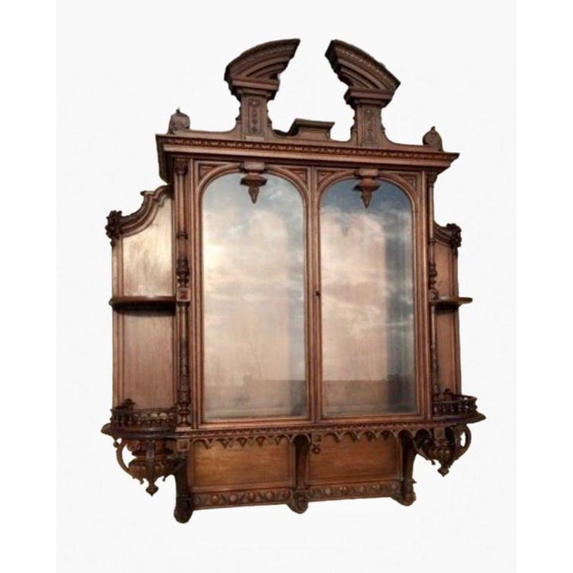 Renaissance Style Wall Showcase in Walnut For Sale - Image 12 of 12