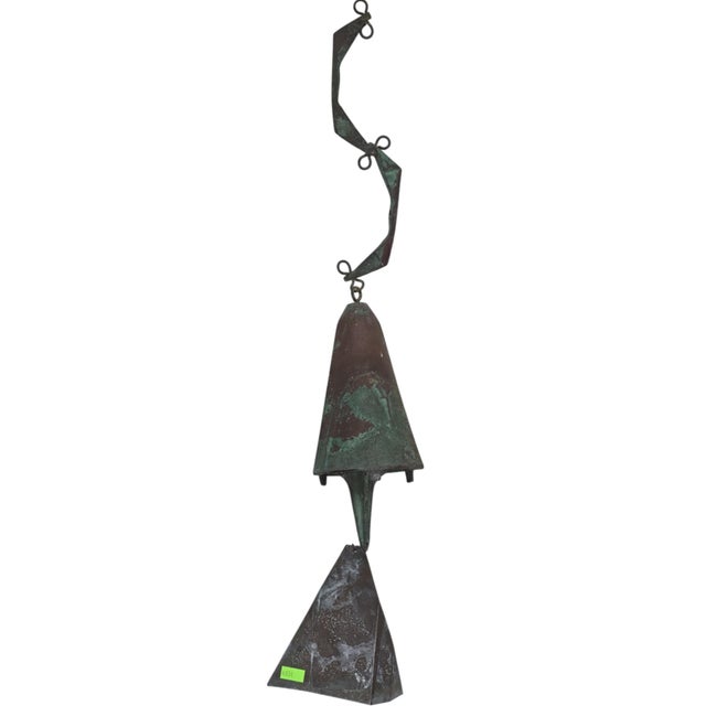 Brown 1960s Bronze Wind Bell Chime by Paolo Soleri for Arcosanti For Sale - Image 8 of 9