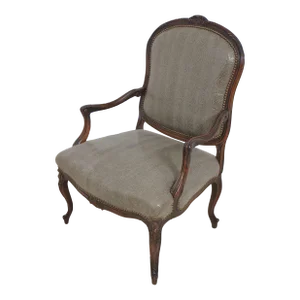 French Louis XV Snake Skin Print Leather Armchair