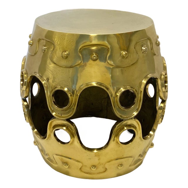 Jonathan Adler Brass Table Stool For Sale