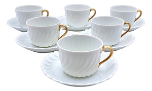 Ancona Teacups by Richard Ginori for Doccia Manufacture, 1980s, Set of 12