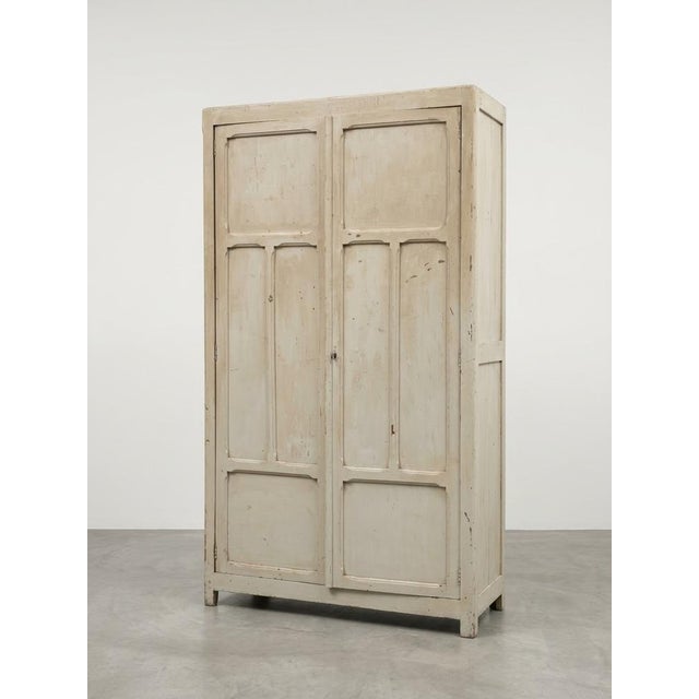 Vintage French Provincial White Wardrobe, 1950s For Sale - Image 4 of 4