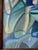 1980s Vintage Brazilian Abstract Fish Oil on Canvas Painting, Signed Claudia E., Framed For Sale - Image 5 of 8