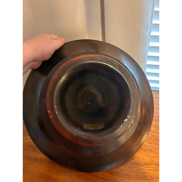 Maitland - Smith Vintage Maitland-Smith Hand Carved Wooden Pedestal Centerpiece Tazza Bowl For Sale - Image 4 of 6
