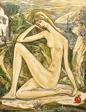 Vivaldo Martini, Eve and the Apple, Oil on Canvas