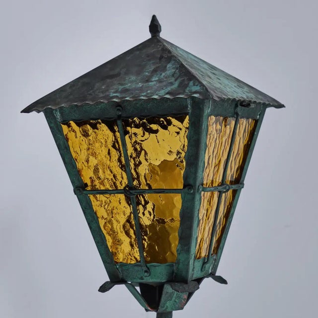 1950s Large Scandinavian Outdoor Wall Light in Patinated Copper