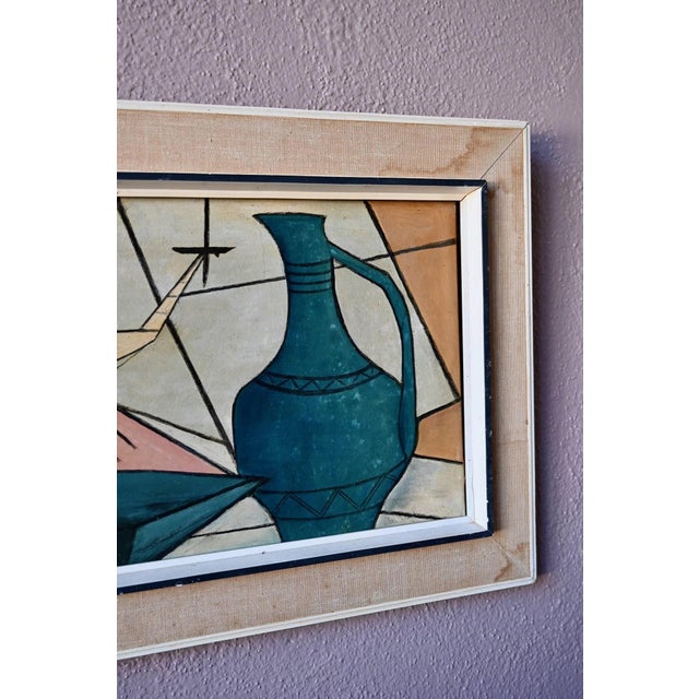 Huberger, Cubist Still Life, 1950s, Oil Painting on Canvas For Sale - Image 7 of 10