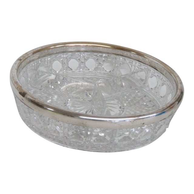 El Royel Germany Lead Crystal 3 Part Divided Serving Bowl 4589b For Sale