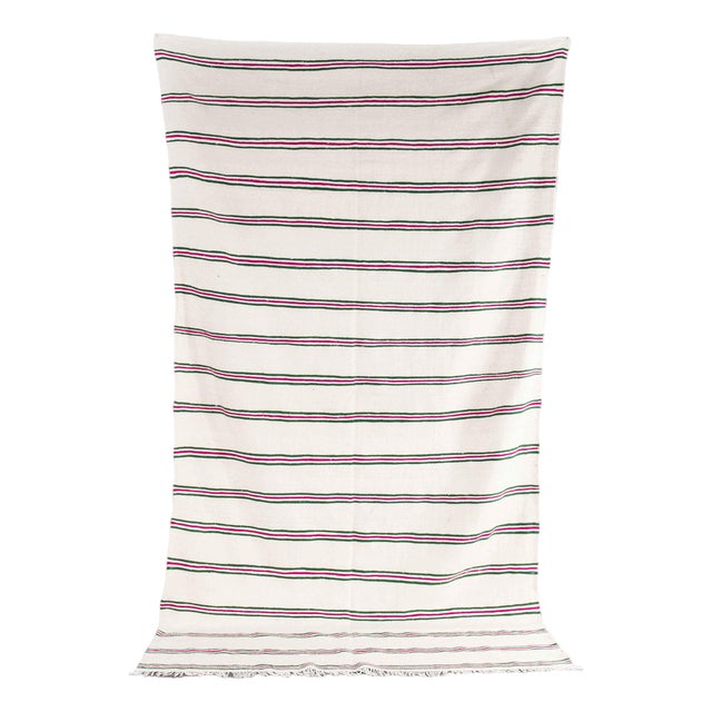 Vintage Berber Regular Stripe Hanbel Rug For Sale