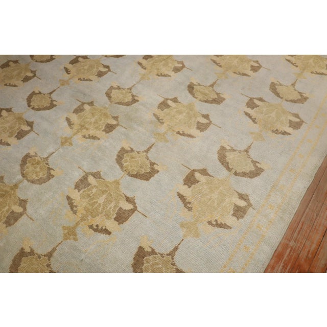 Baby Blue Early 21st Century Arts Crafts Inspired Turkish Rug - 8' x 9'8" For Sale - Image 8 of 12
