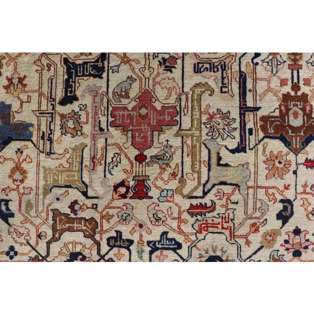 Antique Persian Tabriz Rug in Wool With All-Over Sub-Geometric Design 9'6 X 12'0 For Sale - Image 13 of 18