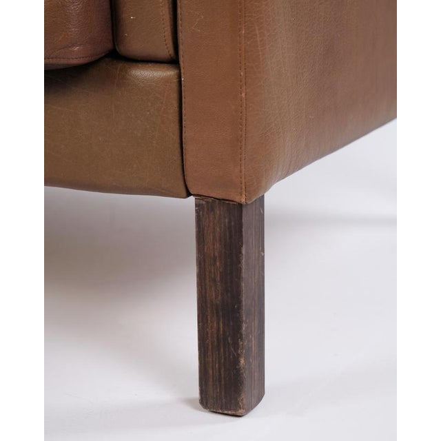Danish Three-Seater Sofa in Brown Leather from Stouby, 1960s For Sale - Image 6 of 12