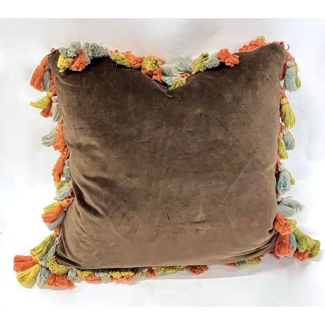 English Vintage Cottage Scene Petit Point Pillow For Sale - Image 3 of 8