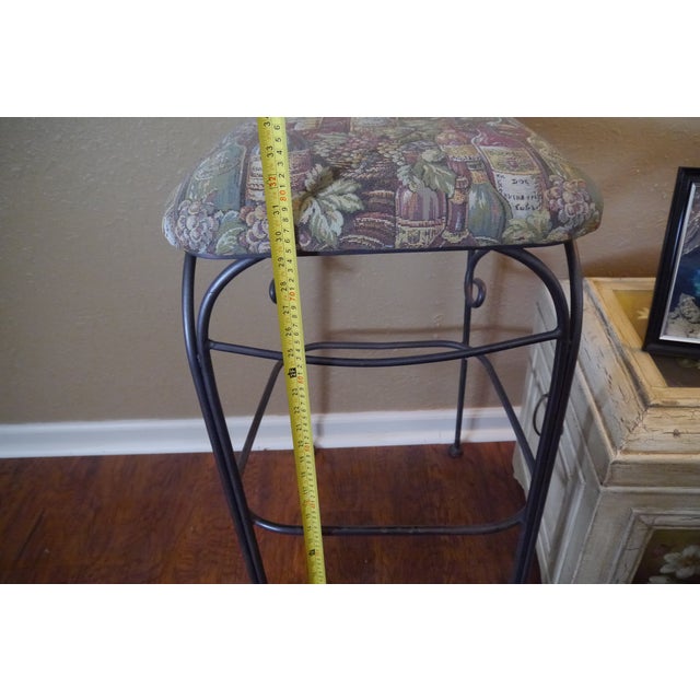 Late 20th Century Gray Wrought Iron Bar Stools- Set of 2 For Sale In Orlando - Image 6 of 12