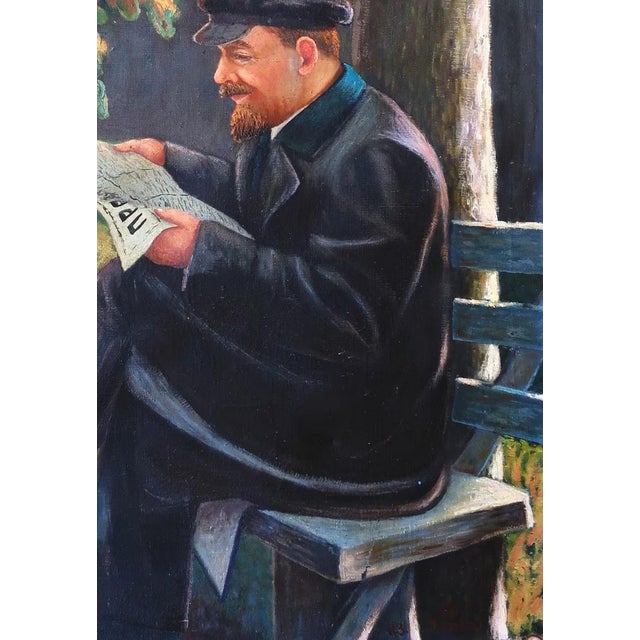 Original Lenin Oil Painting, Ukrainian Soviet Art, 1966 120-84 For Sale - Image 6 of 6