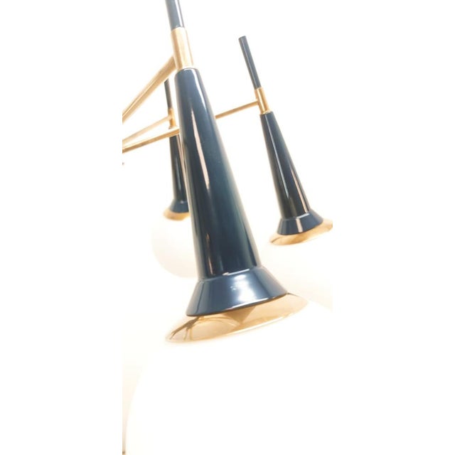 Sputnik Chandelier with Globes For Sale - Image 15 of 16
