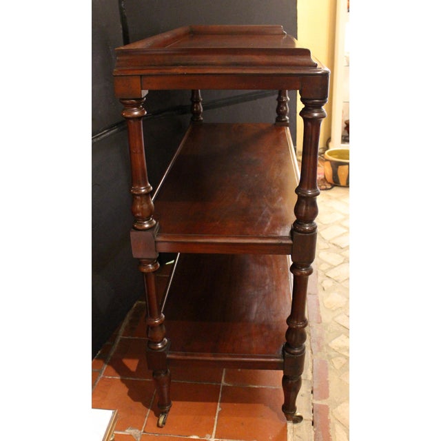 English Circa 1845 English Dumbwaiter Trolley or Butler's Serving Etagere For Sale - Image 3 of 6