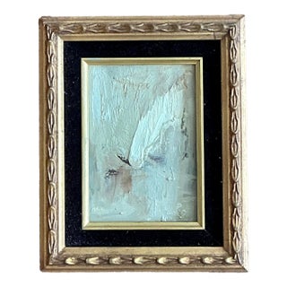 Vintage Original Abstract Oil on Board For Sale