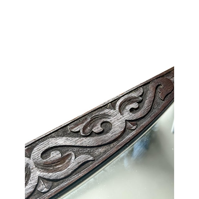 Antique Edwardian Mahogany Wall Mirror, 1890s For Sale - Image 6 of 12